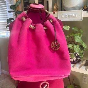 Michael Kors Marina Large Grab Style Pink Canvas Satchel shoulder bag 💓👛..
